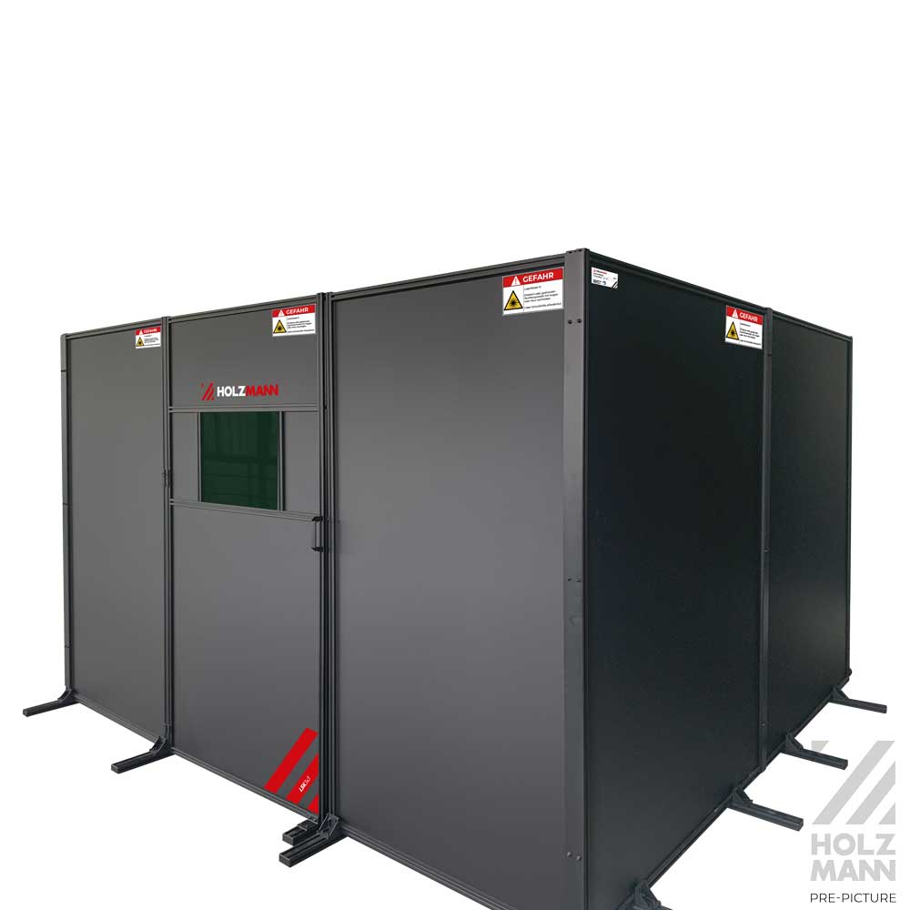 Kabina ochronna do spawania, czyszczenia laserowego, zabudowa stanowiska spawalniczego, laserowego, lasera, cela 3x3m Holzmann LSK3x3