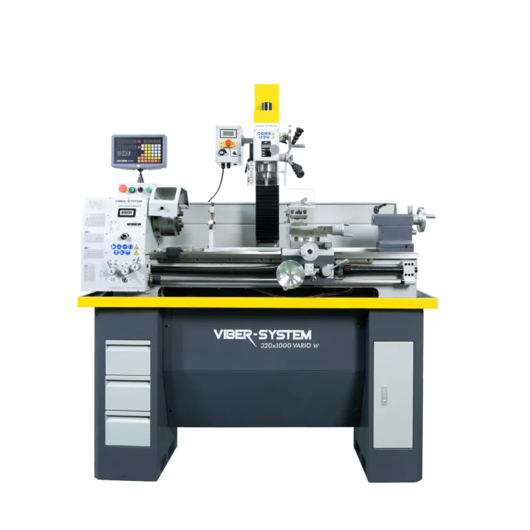 Tokarka do metalu Viber-System 320x1000 VARIO W z przystawką frezującą, posuwem automatycznym i odczytem cyfrowym