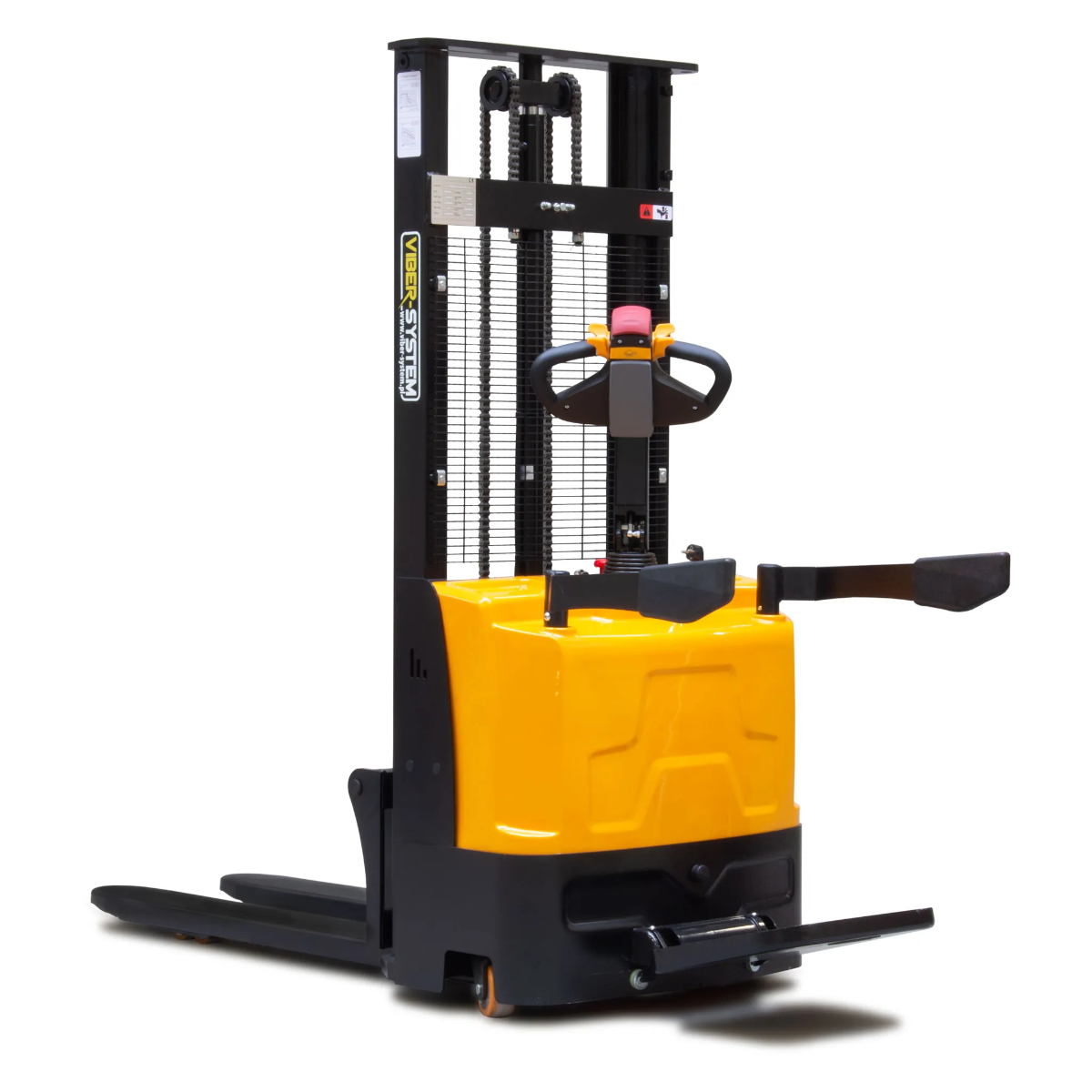 Wózek elektryczny podnośnikowy magazynowy z platformą dla operatora Viber-System WE1530O - 1500 kg, 3 m