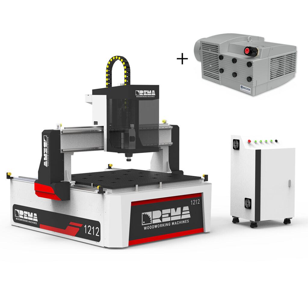 Frezarka CNC REMA R-1212 1200x1200 + pompa próżniowa Becker KVT 3.140