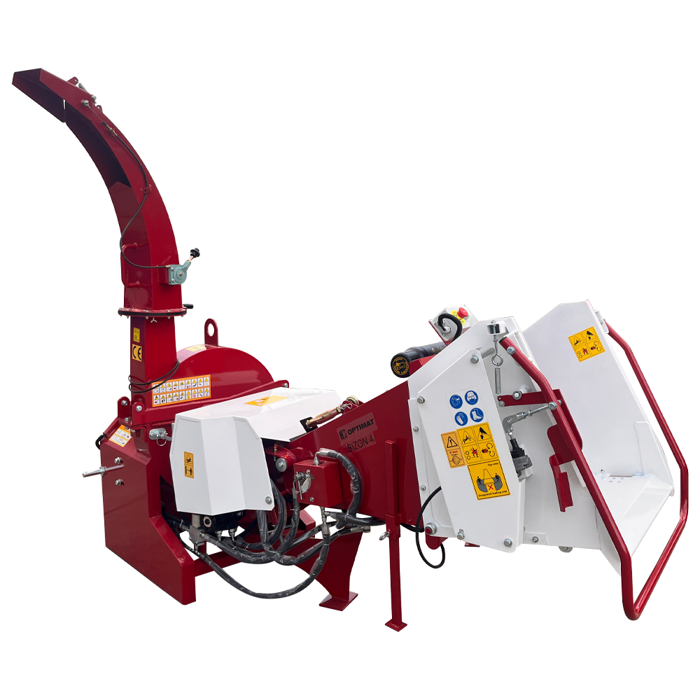Rozdrabniacz, rębak do gałęzi, drewna do maks. średnicy 120mm na WOM z układem hydraulicznym, pompą i zbiornikiem oleju OPTIMAT BIZON 4
