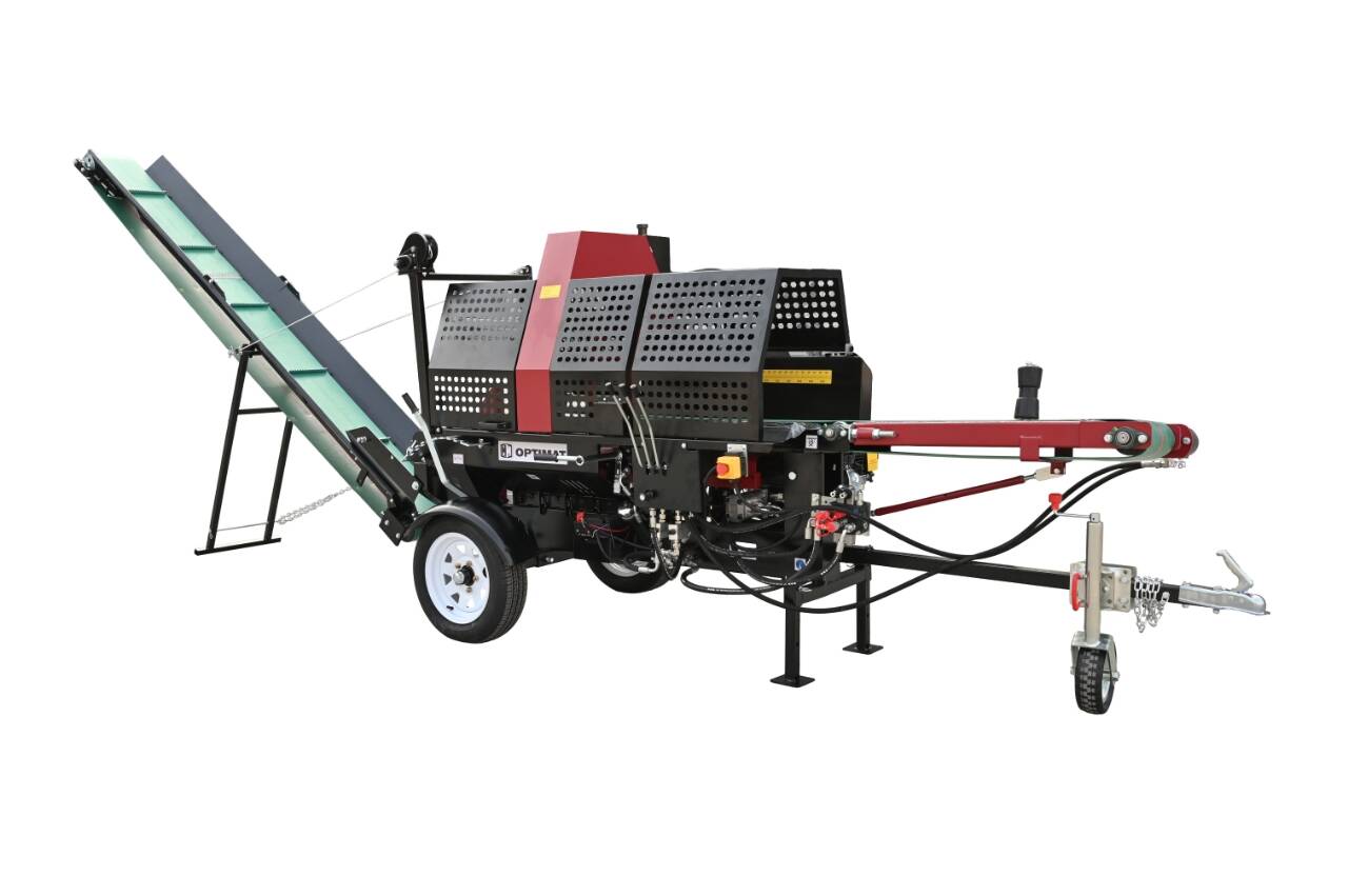Piło-łuparka spalinowa 20 ton OPTIMAT FOREST LINE 20-S500 14 KM - hydrauliczne podawanie, docisk, cięcie, rozłupywanie