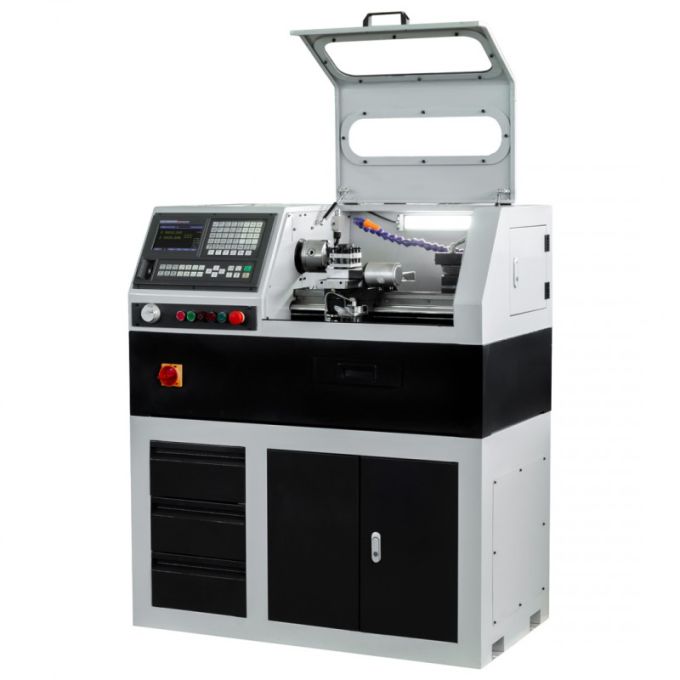 Tokarka CNC do metalu z płaskim łożem 210x400 Silnik 1-fazowy 230V 0,75kW
