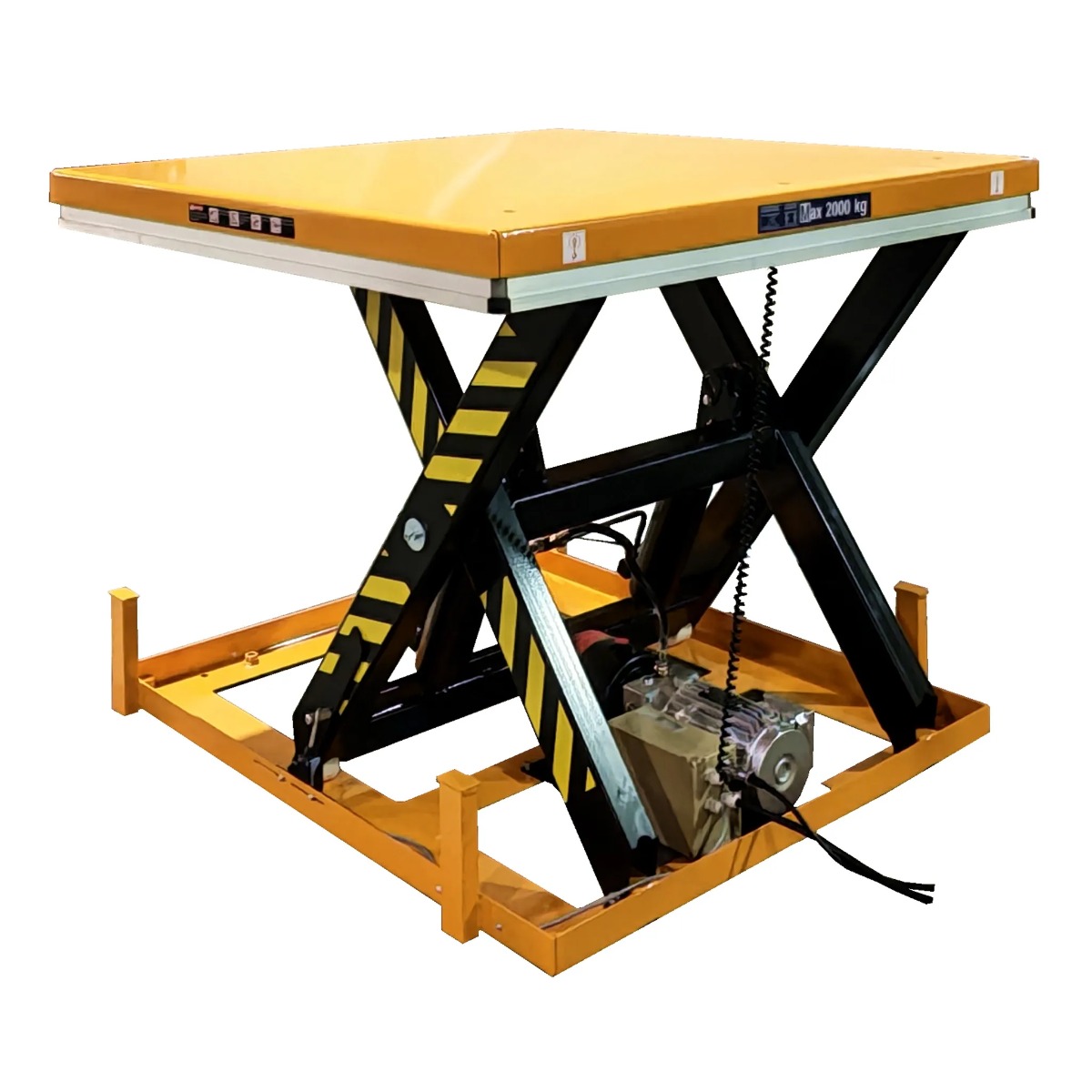 Hydrauliczny elektryczny nożycowy stół podnośny Viber-System PTP2000 2000kg 1250×1250 mm