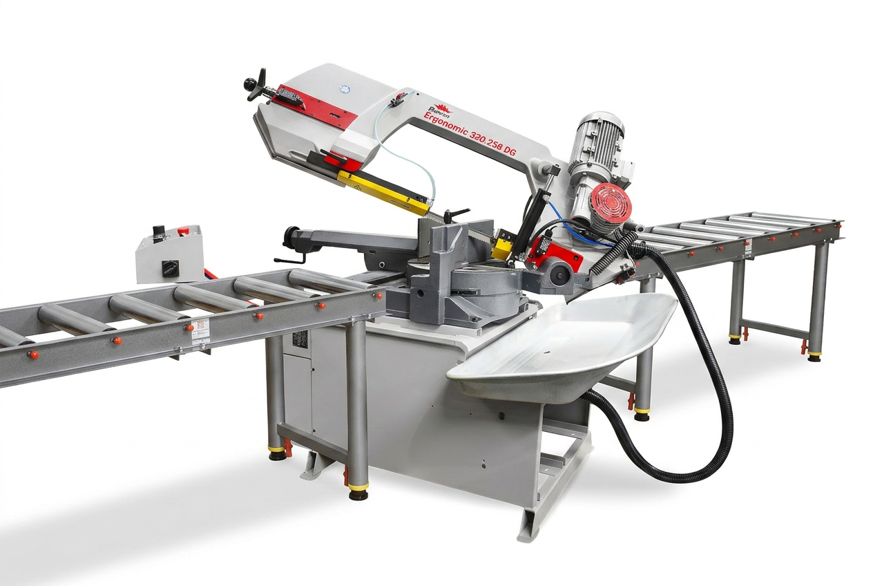 Przecinarka taśmowa Bomar Ergonomic 320.258 DG z dwoma podajnikami rolkowymi Holzmann RB9L