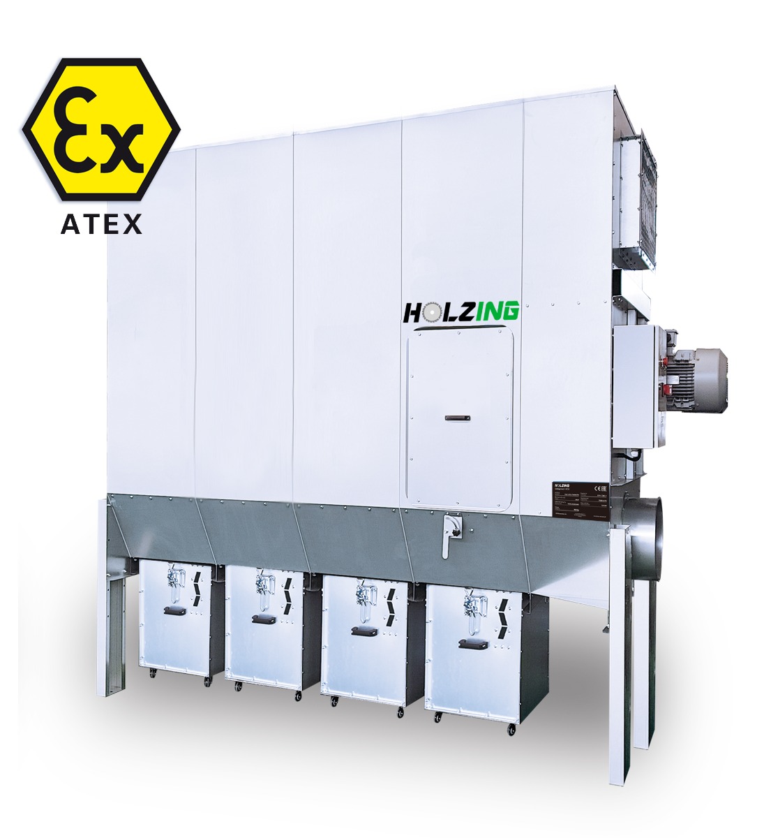 Podciśnieniowy odciąg trocin Holzing RLA ATEX 11 000 m3/h (11 kW)