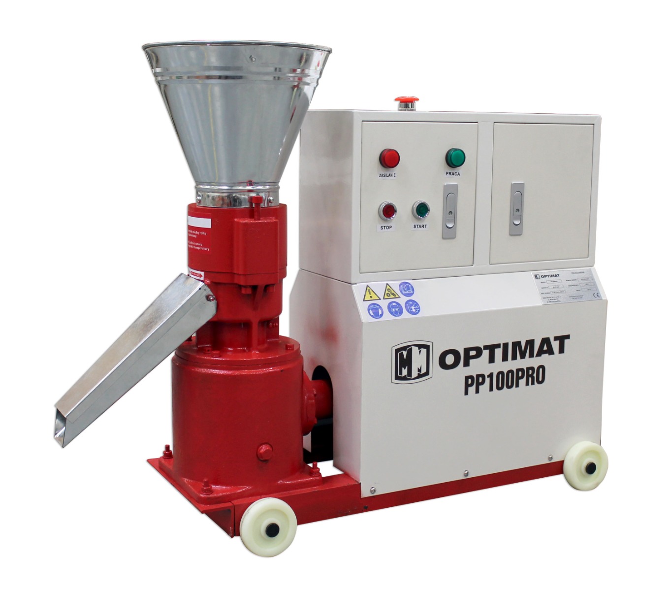 Peleciarka Granulator Paszy Peletu Optimat PP100PRO z Obudową 100 kg/h - Ø119 mm, peleciarki (400 V)