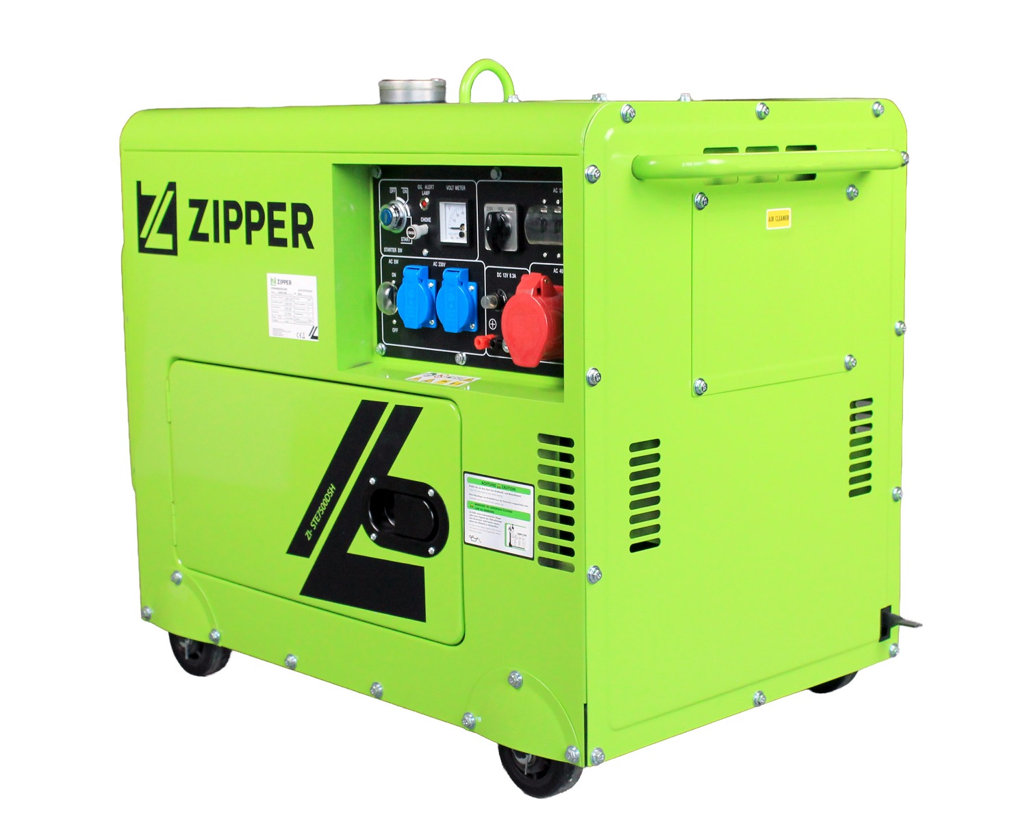 Generator Agregat Prądu Budowlany AVR Diesel Zipper ZI-STE7500DSH - 6,25 kVA