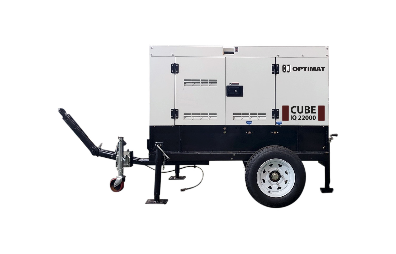 Generator, agregat prądotwórczy, prądu z przyczepką Optimat IQ22000 CUBE 22 kW - diesla, diesel, trójfazowy, 3 fazowy, 230/400V, przyczepka, przyczepa, mobilny