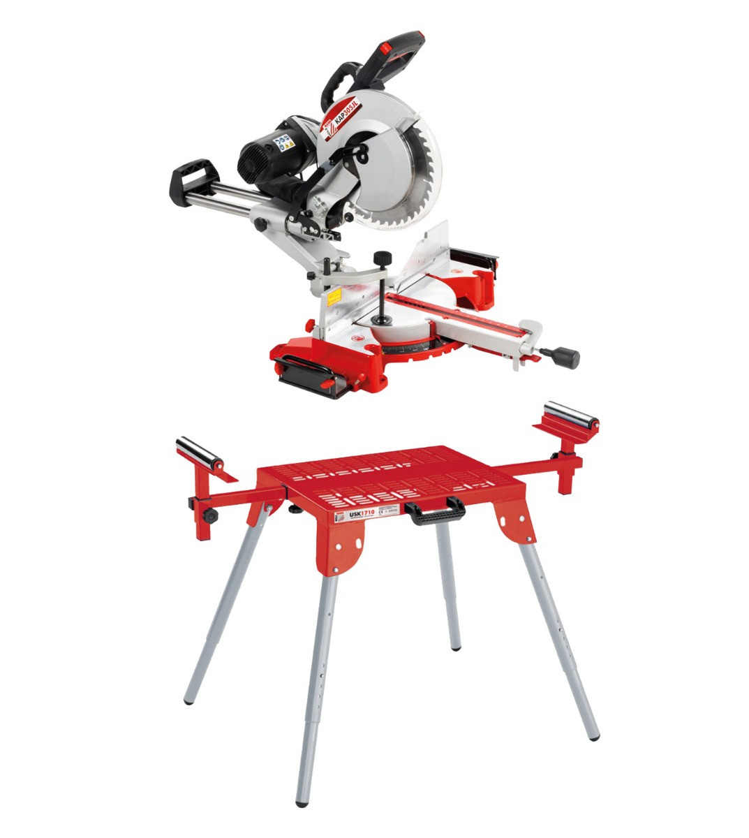 Piła ukośnica Holzmann KAP305JL ze stołem roboczym, stół roboczy Holzmann USK1710