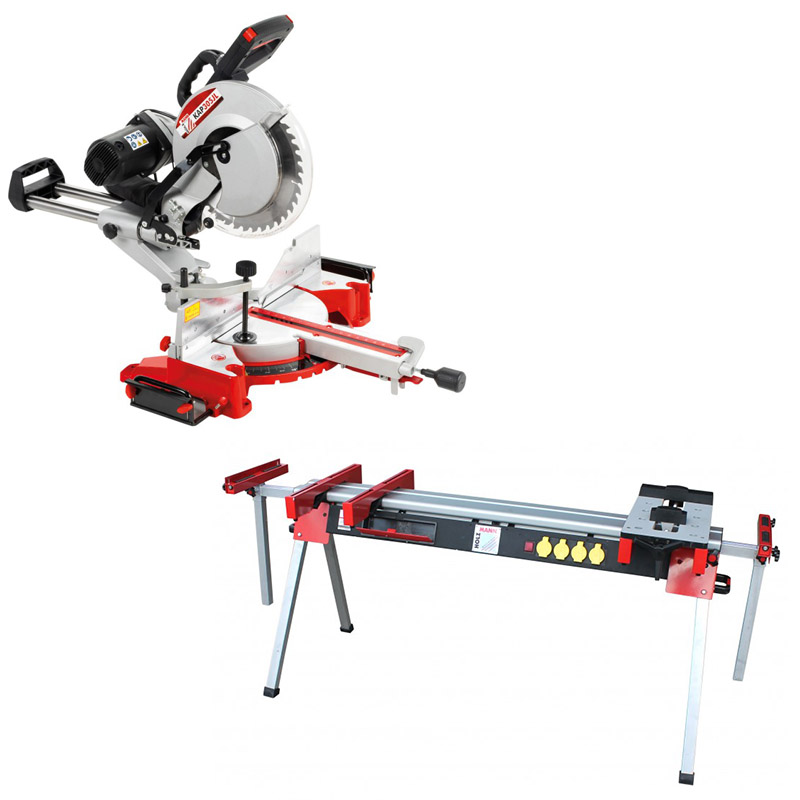 Piła ukośnica Holzmann KAP305JL + stół roboczy Holzmann USK2760 - nowe 2025r.