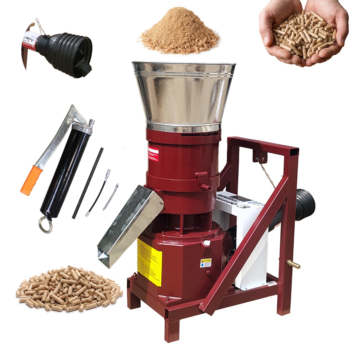 Przemysłowa Peleciarka Granulator Paszy Peletu Optimat PP900WOM do ciągnika 900kg/h - Ø335 mm, peleciarki
