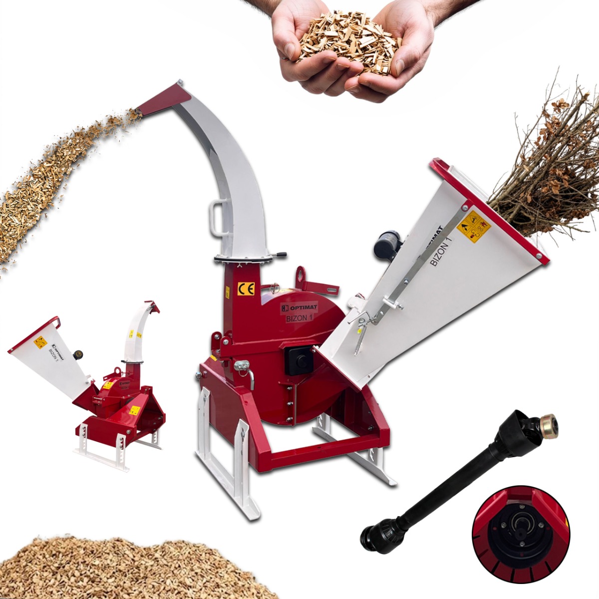 Rozdrabniacz, rębak do gałęzi, drewna do maks. średnicy 100mm na WOM OPTIMAT BIZON 1