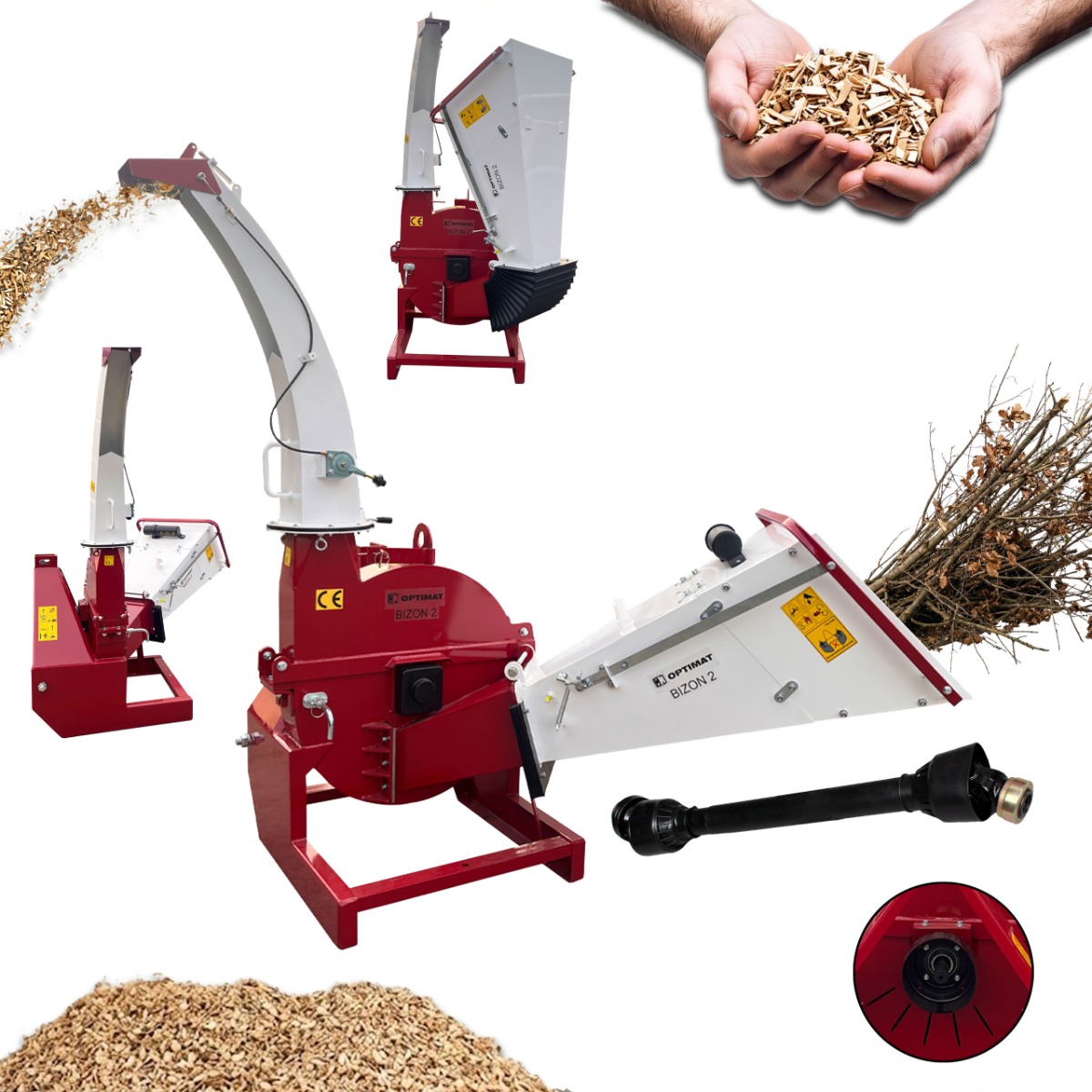 Rozdrabniacz, rębak do gałęzi, drewna do maks. średnicy 150mm na WOM OPTIMAT BIZON 2