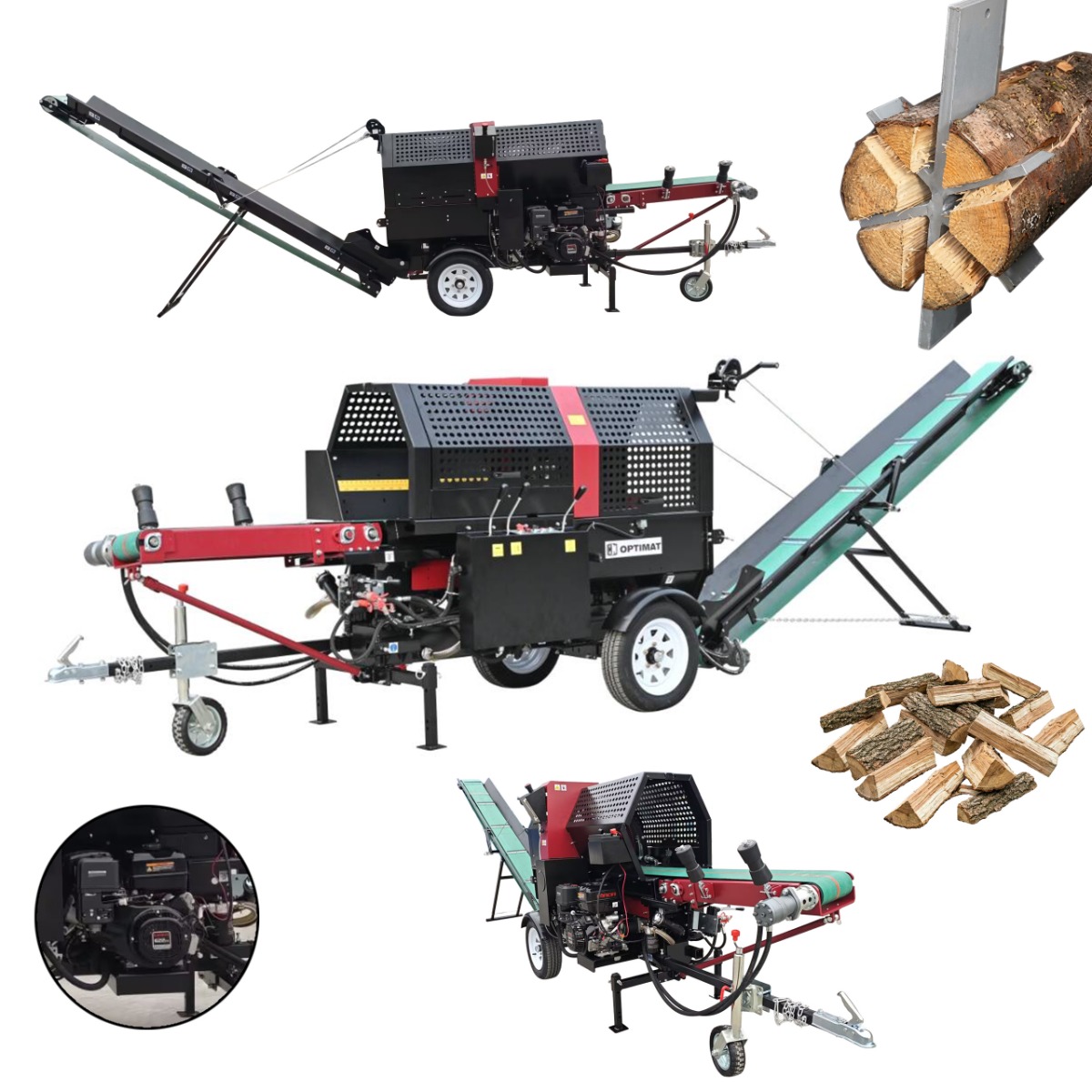Piło-łuparka spalinowa 20 ton OPTIMAT FOREST LINE PRO20-S480 21 KM - pełna hydraulika