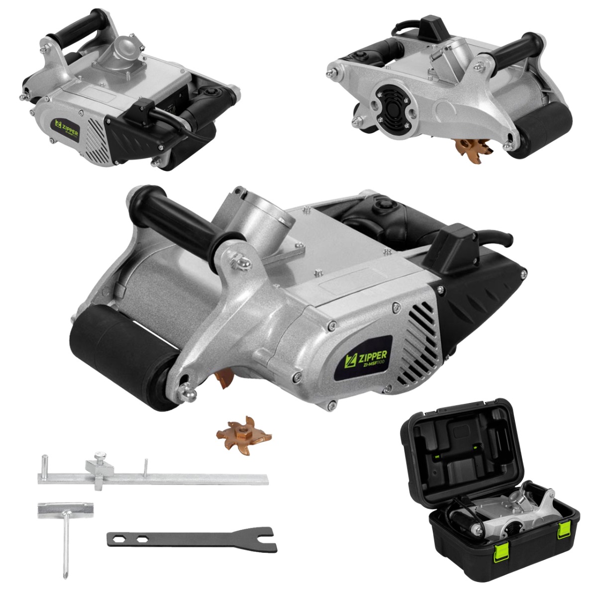 Bruzdownica elektryczna do cegły, rowków, bruzd, frezarka ścienna ZIPPER ZI-MSF1100 z walizką