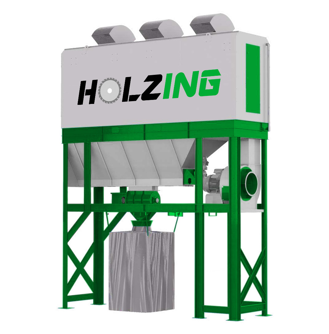 Odciąg do trocin, odpylacz, pochłaniacz HOLZING RLA X VIBER Power 15 000 m3/h z podajnikiem ślimakowym trocin (śluza celkowa, żmijka)