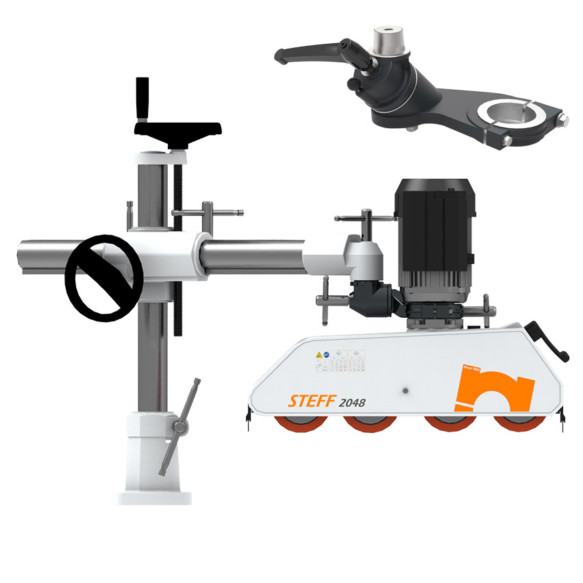 Posuw, czołg mechaniczny 4-rolkowy Maggi STEFF2048 ze statywem i przegubem obrotowym, uchwytem 360 stopni EASY