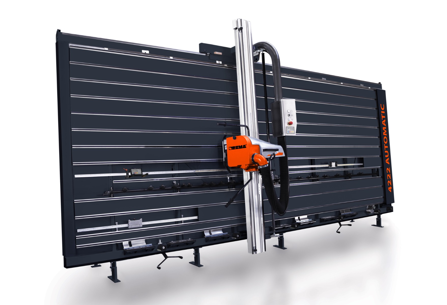 Pionowa piła panelowa, pilarka REMA 4222 AUTOMATIC, podcinak w standardzie