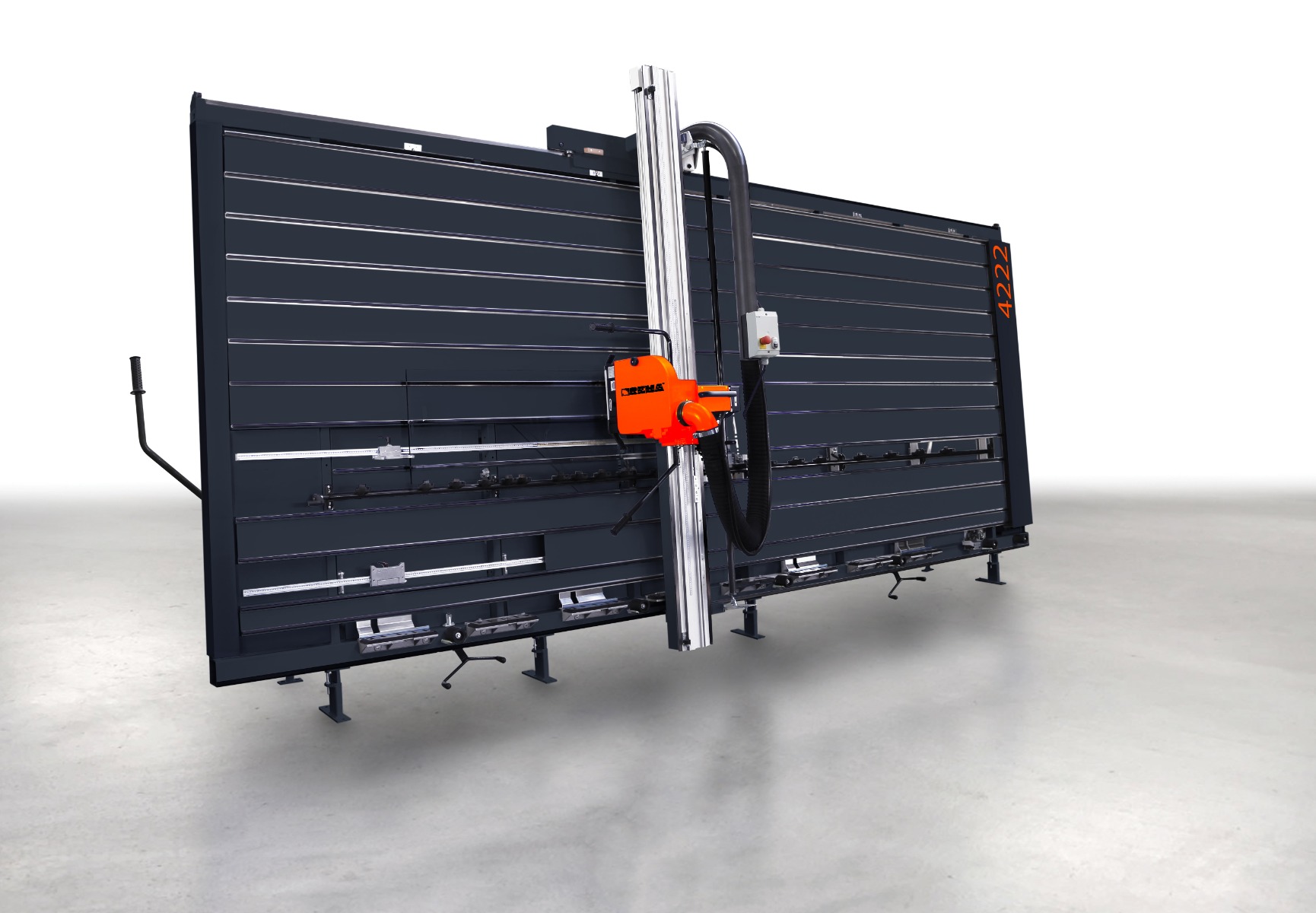 Pionowa piła panelowa, pilarka REMA 4222, podcinak w standardzie