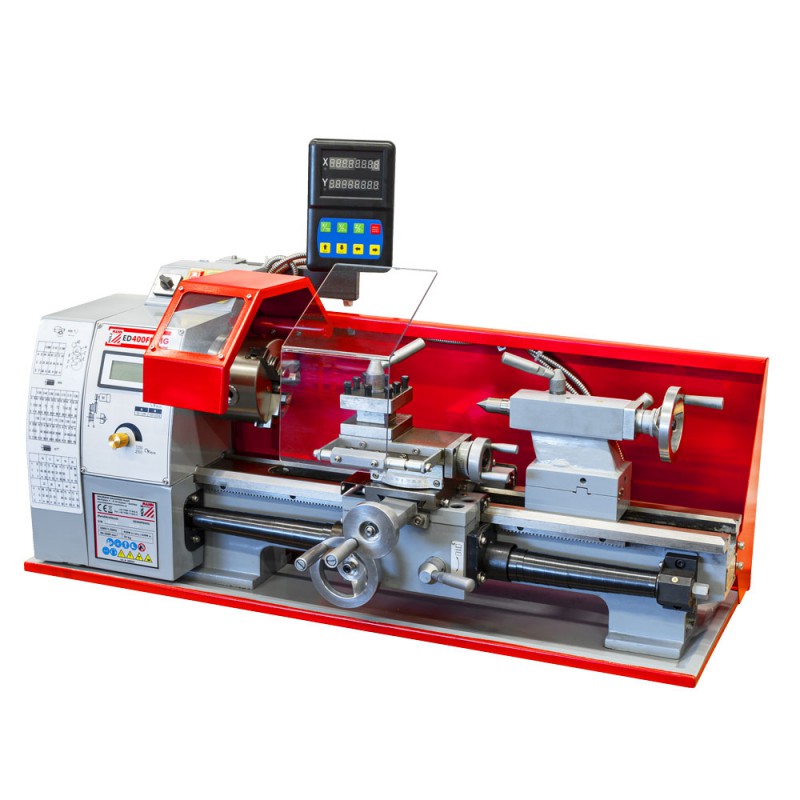 Tokarka do metalu o zmiennej prędkości z wyświetlaczami cyfrowymi na dwóch osiach Holzmann ED400FDDIG