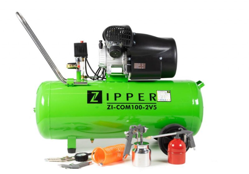 Kompresor 2-cylindrowy, sprężarka Zipper ZI-COM100-2V5 100L