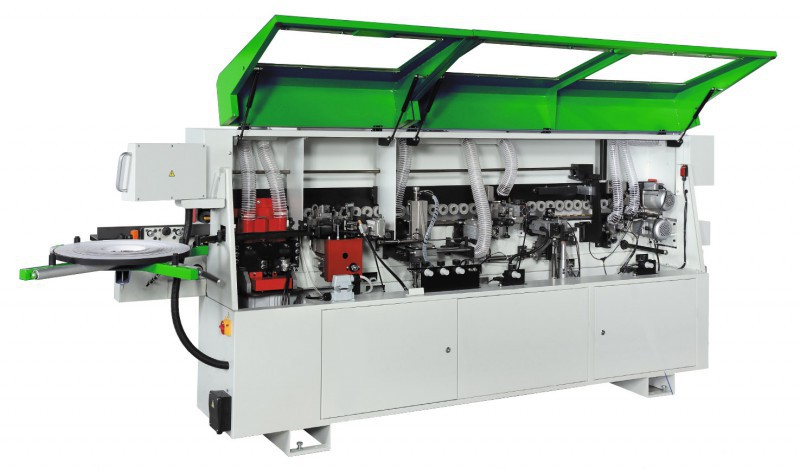 Okleiniarka krawędziowa Holzing G-MAX 480 PRO ze wstępnym frezowaniem, zarabianiem naroży i dwiema cyklinami