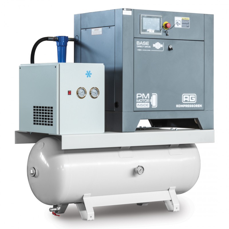 Kompresor śrubowy, sprężarka Ag Kompressoren 7.5kw + falownik + osuszacz BASE 7 VSD TD ALMiG 270L
