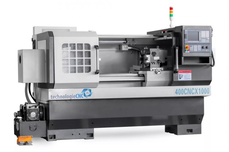 Tokarka CNC z płaskim łożem TechnologieCNC 400x1000 Hydrauliczny uchwyt i konik SINUMERIK 808D