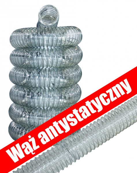 Wąż antystatyczny ssący 50mm / 60mm / 80mm / 100mm / 120mm / 125mm / 150mm / 160mm / 180mm / 200mm / 250mm / 300 mm