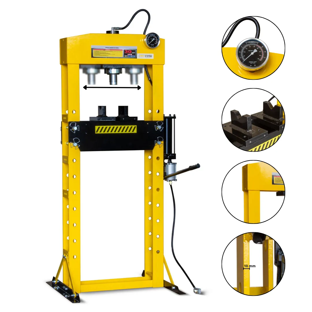 Prasa hydrauliczna warsztatowa 30 ton Viber-System WP30 - pneumatyczno-ręczna, ruchomy tłok